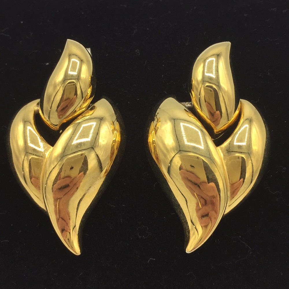 Gold Colored Contemporary Style Pierced Earrings
